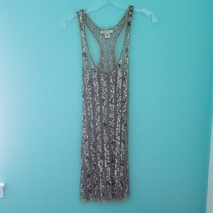 Arden B rose gold sequin&beaded mini dress XS